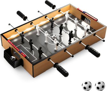 Baby-foot En Bois Avec 12 Joueurs Et Lumière LED, Poignée Et Marqueur Manuel, 51 X 30,5 X 8 Cm
