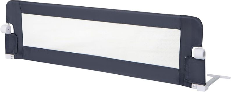 Barrière De Lit Pliable Pour Bébé/enfant Avec Mousse Souple (gris, 150 X 42 Cm)