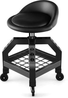 Tabouret D'atelier Roulant Réglable En Hauteur 66,6-79,5 Cm, Siège De Mécanicien Charge 150 Kg(noir)