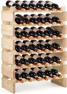 Casier à Bouteilles Pour 108 Bouteilles, Étagère à Vin En Bois De Pin, Naturel