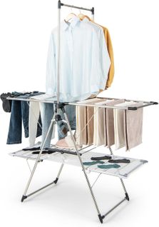 Étendoir Linge Intérieur, Sechoir à Linge Pliable En Acier Inox, Cintre Haut 182 Cm