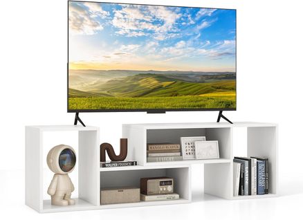 Meuble TV 2 Pièces Modulaires, Meuble Tele Pour TV 50/55/60 Pouces, Pour Salon, Chambre (blanc)