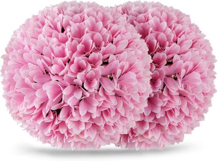 2 Boules De Buis Artificielles De 28 Cm Avec Des Fleurs, Plantes De Faux En Boules, Rose