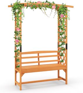 Arche De Jardin Pour Plantes Grimpantes Avec Banc 2 Places à Charge 300 Kg (160 X 50 X 199 Cm)