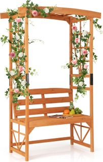 Arche De Jardin Pour Plantes Grimpantes Avec Banc 2 Places à Charge 300 Kg (120 X 58 X 189 Cm)