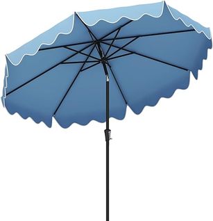 Parasol De Patio 271 Cm Avec Manivelle, Inclinaison Par Bouton-poussoir (style 1,marine)