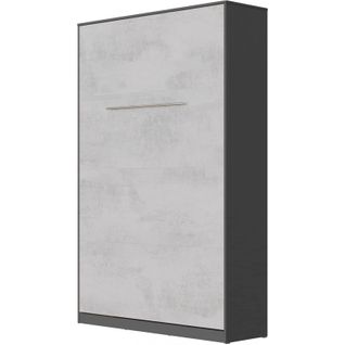 Armoire Lit Escamotable 120x200 Cm Vertical Mural Supérieur Anthracite/béton