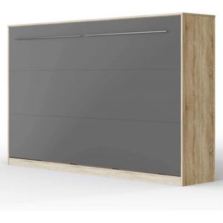 Armoire Lit Escamotable 120x200 Cm Supérieur Horizontal Mural Chêne Sonoma/anthracite