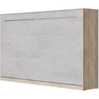 Armoire Lit Escamotable 120x200 Cm Supérieur Horizontal Mural Chêne Sonoma/béton