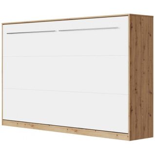 Armoire Lit Escamotable 120x200 Cm Supérieur Horizontal Mural Chêne Sauvage/blanc