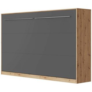 Armoire Lit Escamotable 120x200 Cm Supérieur Horizontal Mural Chêne Sauvage/anthracite
