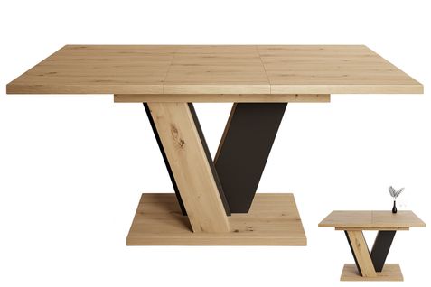 Table à Manger Extensible Vinny Bois Chêne 120 à 160 Cm 6 Personnes