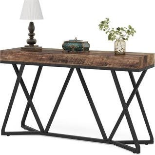 Table Console De 140cm, Table D'accentuation Industrielle Pour Couloir, Salon, Entrée