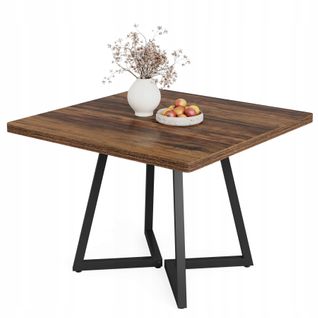 Table De Cuisine Pour 4 Personnes, 80 X 80 X 75 Cm Pour Salle à Manger, Appartement, Marron