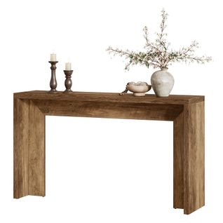 Table Console Farmhouse, 140cm Table Canapé En Bois Avec Rangement Pour Entrée