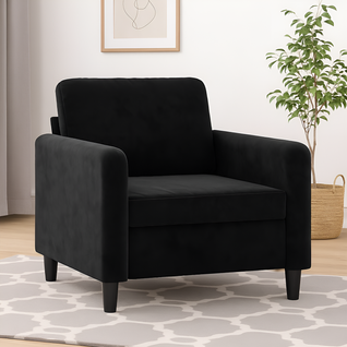 Fauteuil Noir 60 Cm Velours
