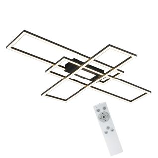 Plafonnier LED Lampe De Salon Noir Lampe Moderne Dimmable Avec Télécommande 50 W