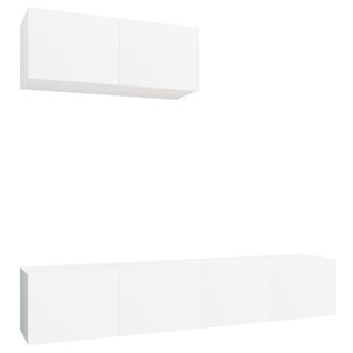 Ensemble De Meubles TV 3 Pièces Blanc Bois D'ingénierie