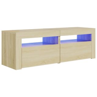 Meuble TV Avec Lumières LED Chêne Sonoma 120x35x40 Cm
