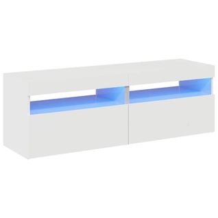 Meubles TV Avec Lumières LED 2 Pièces Blanc Brillant 60x35x40 Cm