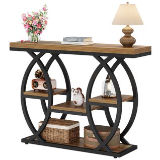 Table D'entrée Industrielle à 4 Niveaux Avec Étagères De Rangement, Tables D'appoint Étroites