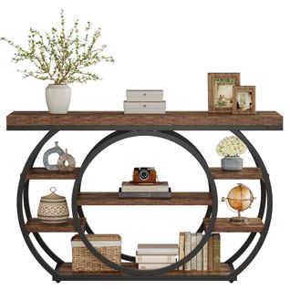 Console De 120 Cm, Table D'entrée Industrielle à 5 Niveaux Avec Structure En Métal