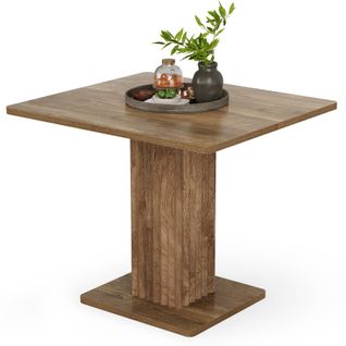 Petite Table à Manger Pour 2 à 4 Personnes Avec Piètement Cannelé, Style Ferme Moderne