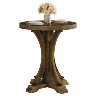 Table De Salle à Manger Ronde Pour 2 Personnes, Table De Bistro Rétro Avec Pieds En Sapin Massif