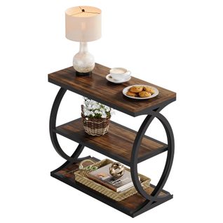 Table D'appoint Étroite à 3 Niveaux Pour Salon, Style Industriel