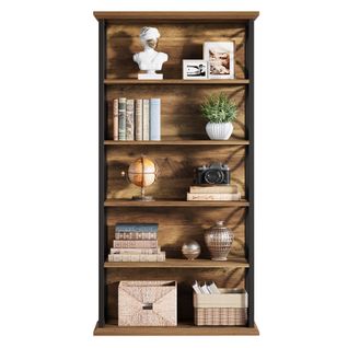 Bibliothèque Haute à 6 Niveaux, Bibliothèque Industrielle De 180 Cm Avec Structure Métallique