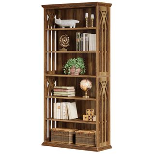 Bibliothèque à 6 Niveaux, Étagères Et Bibliothèques De Style Campagnard De 190 Cm, 6 Niveaux