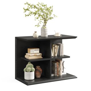 Tables D'appoint Noires Pour Salon, Table D'appoint à 3 Niveaux Avec Rangement