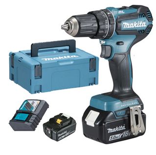 Perceuse-visseuse à Percussion 18v + 2 Batteries 5ah + Chargeur Rapide + Coffret Makpac - Makita - D