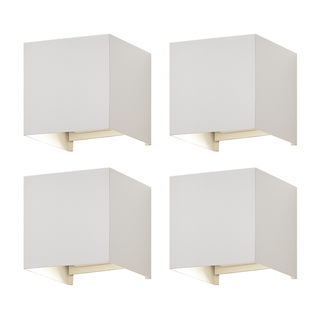 Applique LED 5w,4 Pièces -lampe Murale Extérieur/intérieure Blanc，double Faisceau Réglable Étanche
