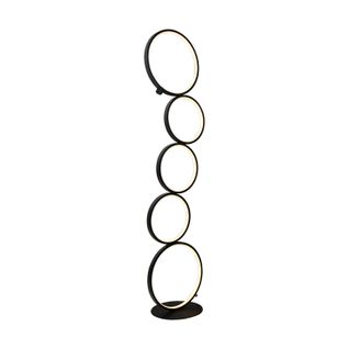 Lampadaire Moderne LED Dimmable 32w Touch Switch Blanc Chaud 3000k Aluminium 5-flamme Anneau Noir
