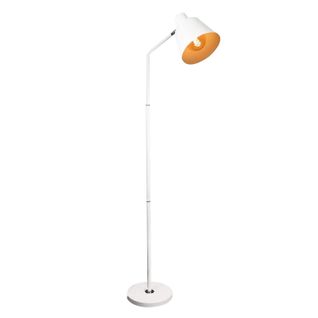 Lampe Sur Pied Debout Vintage 166 Cm Design Rétro Blanche En Métal Avec Douille E27 Maximum 40 W
