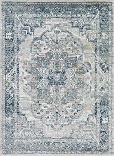 Tapis Vintage Oriental Bleu 200x275 Cm Isabella