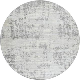 Tapis Rond Abstrait Moderne Gris/ivoire Ø 160 Cm Victoire