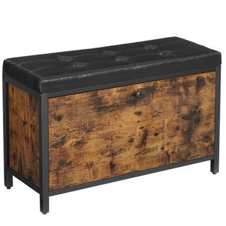 Meuble à Chaussures Avec Rangement,siège Rembourré,avec Tiroir à Bascule,pour 6 Paires，industriel