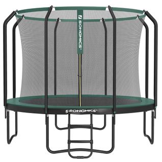 Trampoline Pour Enfant, Diamètre 305 Cm, Filet De Protection, Poteau De 180 Cm De Haut, Noir Et Vert
