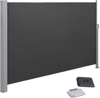 Store Latéral Pour Balcon Et Terrasse, Brise-vue 1.8 X 3 M, Gris Foncé Anthracite