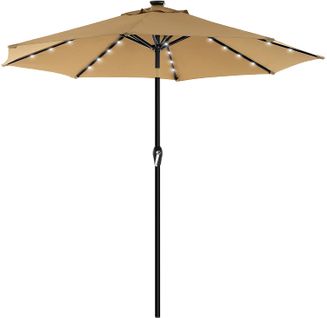 Parasol De Jardin Avec Ampoules LED à Énergie Solaire, Ombrelle De Terrasse, Diamètre 3 M