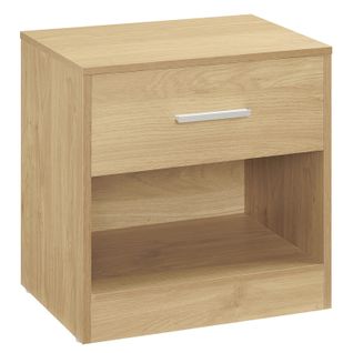 Table De Chevet, Avec Tiroir, Poignée, Compartiment Ouvert, 28 X 39 X 41 Cm, Jaune Paille