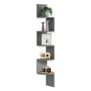 Étagère D'angle Murale, Étagère De Rangement à 5 Niveaux, Étagère à Plantes, Gris Tourterelle