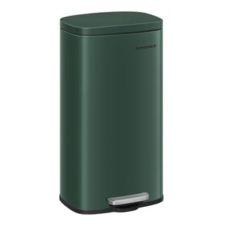 Poubelle De Cuisine 30l, Avec Couvercle à Fermeture En Douceur, Seau Intérieur, En Acier, Vert Rétro