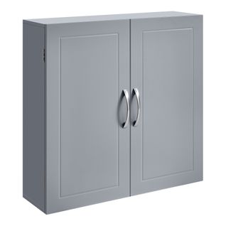 Armoire Murale Pour Salle De Bain, 18 X 60 X 60 Cm, Avec Étagères Réglables, Gris Tourterelle
