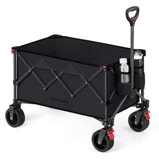 Chariot Pliable, Capacité De 150 L, Pour Extérieur, Plage, Camping, Noir