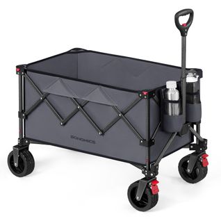 Chariot Pliable, Capacité De 150 L, Pour Extérieur, Plage, Camping, Gris Ardoise