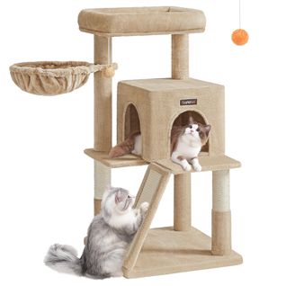 Arbre à Chat, Tour De Jeux, Grand Plate-forme, Marron Camel