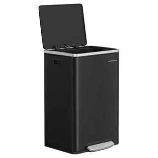 Poubelle De Cuisine 50 L, Avec 15 Sacs Poubelle, Seau Intérieur Amovible,  Noir D'encre